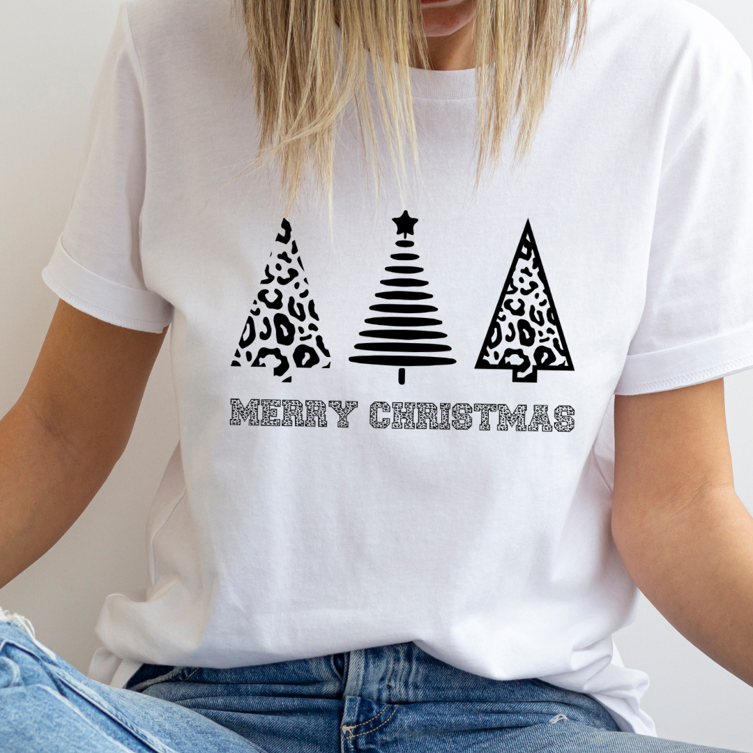 Merry Christmas Leopard Print T-Shirt
