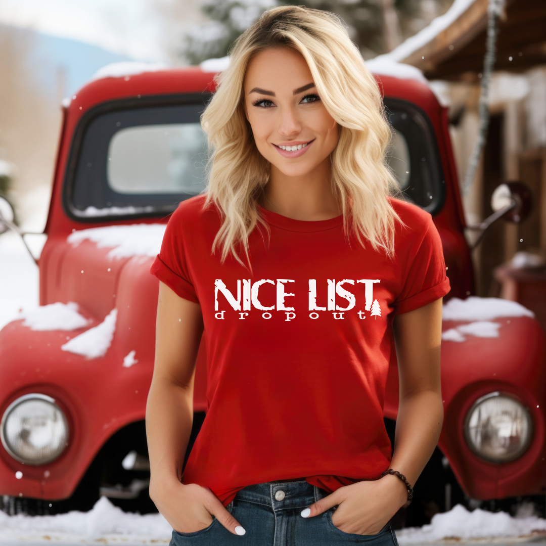 Nice List Dropout Christmas Unisex T-Shirt