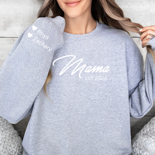 Custom Mama EST 2024 with Names sweatshirt