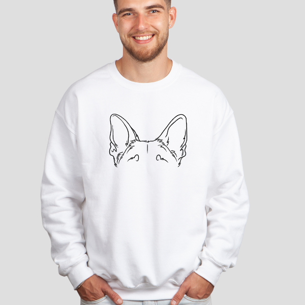 German Shepherd sweatshirts  Show your love for the German Shepherd dog! A variety of colors and sizes, so you’re sure to find one that fits your style. Our sweatshirts are made with quality materials for a comfortable fit.   Other Dog Breeds also available - Just ask!  6 colours - Sand, White, Black, Grey, Pink or Navy 