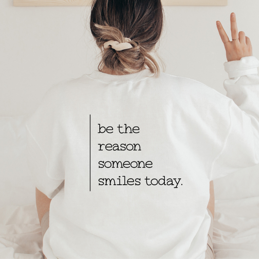 Be the reason sweatshirts  Design also available in T-shirts and Hoodies. Unisex sizing for relaxed fit.  6 colours - Sand, White, Black, Grey, Pink or Navy Crew neck sweatshirt  Details • Classic Unisex fit • Sizes S - XL • 50% Cotton / 50% Polyester preshrunk fleece knit • 6 colours - Sand, White, Black, Grey, Pink, Navy