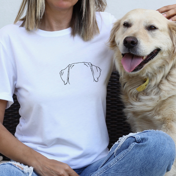 Labrador Ears T-shirt  A great TShirt for the Lab Retreiver Lover with an outline of the top of a Labs head and ears. You know exactly what breed it is immediately!
