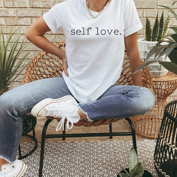 Self Love.  Our Tees are soft & Comfortable to help you feel cozy and relaxed. They come in several colours and true to fit sizes. (Go up a size for a more oversized, relaxed fit)  Unisex T-shirts - suitable for men and women.  Colours available - White, Black, Indigo Blue, Military Green, Sand, Natural, Navy, Red, or Grey Tee