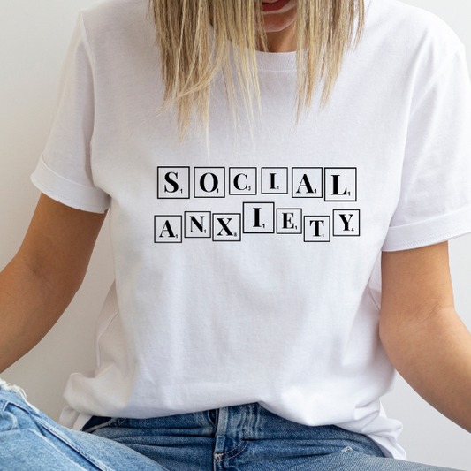 Social Anxiety  These T-shirts are available to share awareness on Anxiety.  Our Tees are soft & Comfortable to help you feel cozy and relaxed. They come in several colours and true to fit sizes. (Go up a size for a more oversized, relaxed fit)  Unisex T-shirts - suitable for men and women.